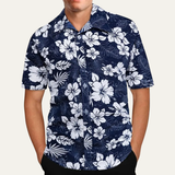 The Brookland Men’s Tropical Coconut Print Hawaiian Casual Shirt