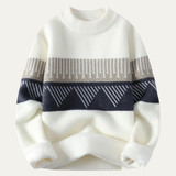 The Carloforte Men’s Warm Winter Pattern Sweater – White