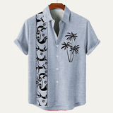 The Pavia Men’s Vintage Patchwork Button Down Linen Top