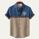 The Pavia Men’s Vintage Patchwork Button Down Linen Top