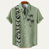 The Pavia Men’s Vintage Patchwork Button Down Linen Top