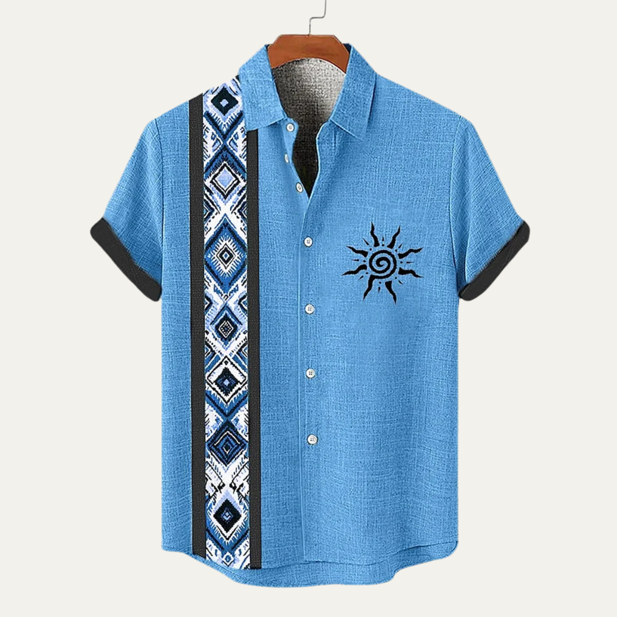 The Pavia Men’s Vintage Patchwork Button Down Linen Top