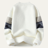 The Carloforte Men’s Warm Winter Pattern Sweater – White
