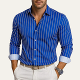 The Ferrara Men’s Casual Button Down Striped Dress Shirt