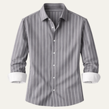 The Ferrara Men’s Casual Button Down Striped Dress Shirt