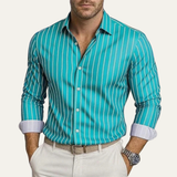 The Bolzano Men’s Trendy Button Down Striped Dress Shirt