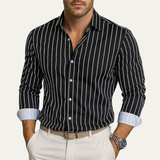 The Bolzano Men’s Trendy Button Down Striped Dress Shirt