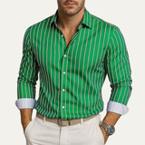 The Bolzano Men’s Trendy Button Down Striped Dress Shirt
