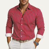 The Bolzano Men’s Trendy Button Down Striped Dress Shirt