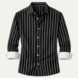 The Bolzano Men’s Trendy Button Down Striped Dress Shirt