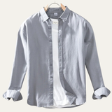 The Brookmoor Men’s Classic Linen Cotton Button Up Shirt