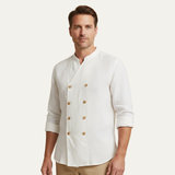 The Coventry Men’s Vintage Double Breasted Cotton Linen Shirt