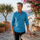 The Silverwood Hill Men's Lightweight Linen Summer Casual Button Up Shirt