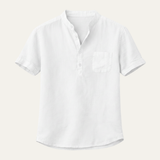 The Aberdeen Men’s Trendy Cotton Linen Henley Shirt