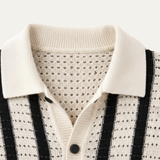 The Bristol Men’s Breathable Striped Knitted Polo Shirt