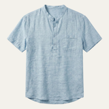 The Edinburgh Men’s Lightweight Cotton Linen Henley Shirt