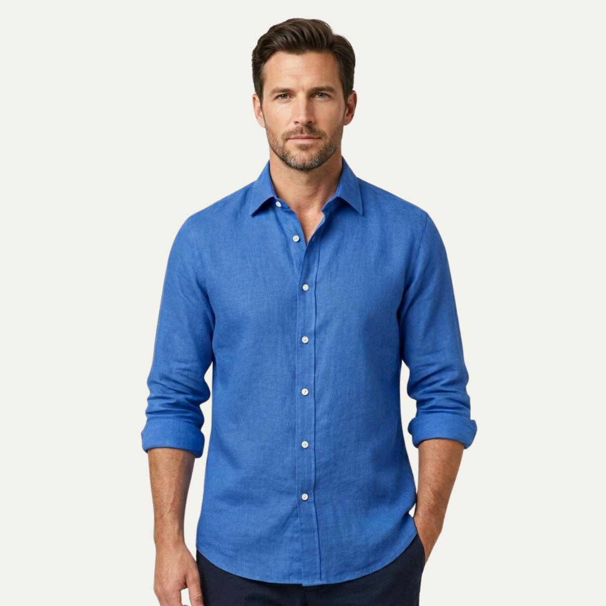 The Willowfield Ridge Men’s Linen Casual Button Up Shirt