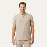 The Aberdeen Men’s Trendy Cotton Linen Henley Shirt