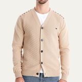 The Forio Men’s Textured Knit V Neck Button Cardigan