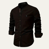 The Brookline Men’s Casual Slim Fit  Stand Collar Cotton Shirt