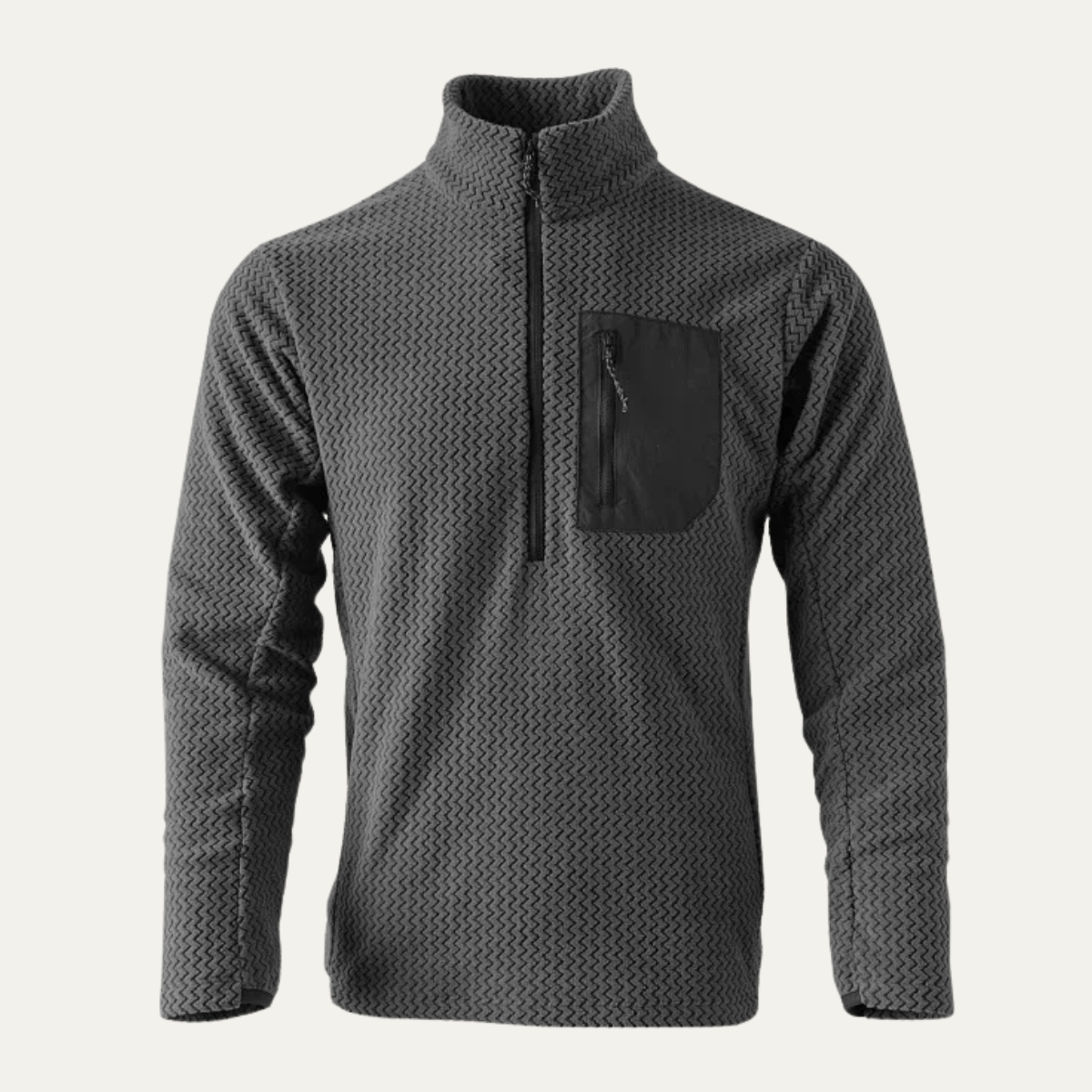 The Warwick Men’s  Wavy Texture Sweater with Chest Pocket