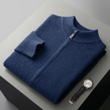 The Maplecrest Men's Merino  Mock Neck Zip Up Cardigan