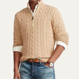 The Salina Men's Half Zip Mock Neck Knitted Sweater