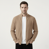 The Lothian Men's Trendy Collar Stand Knit Zip Cardigan Sweater