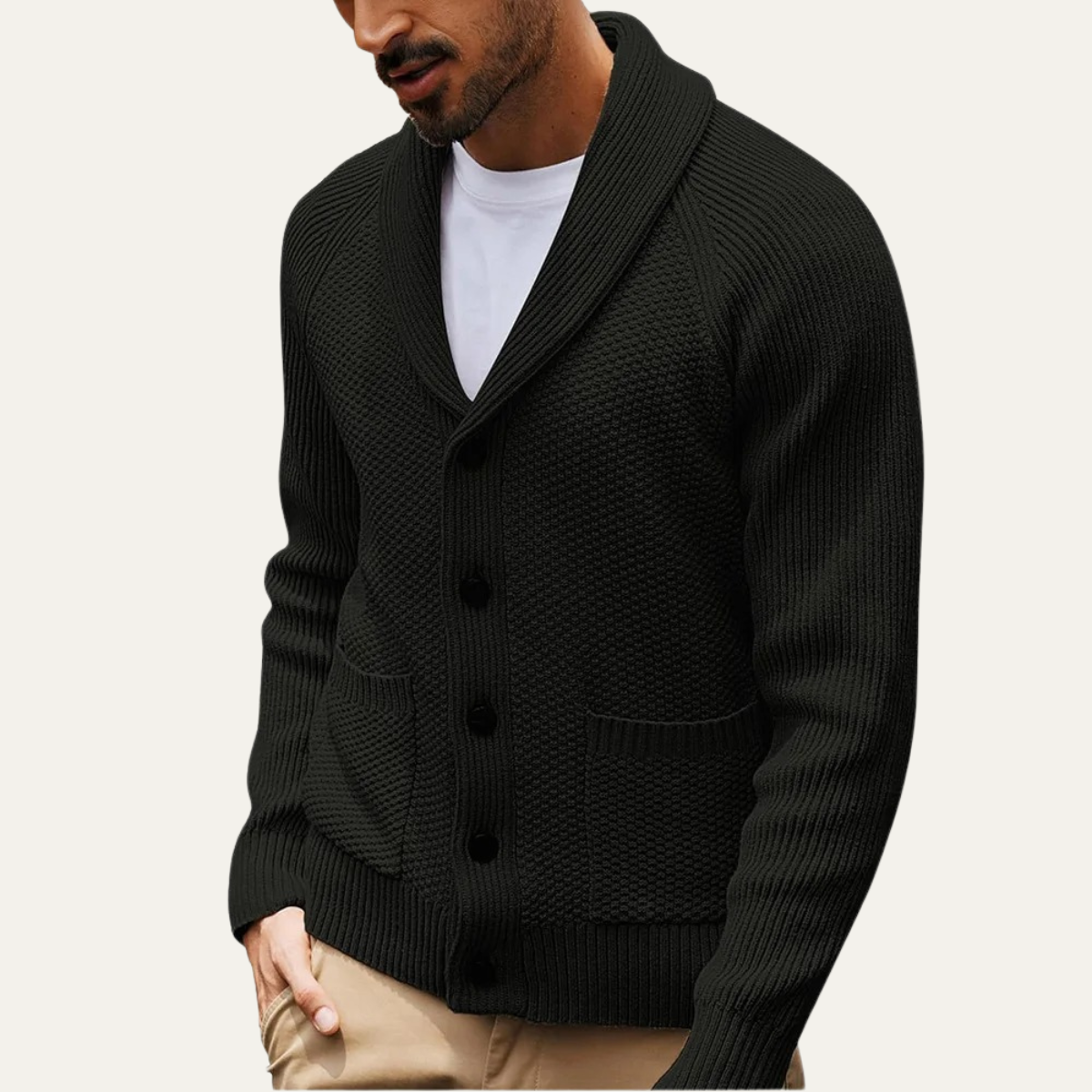 The Pembroke Men’s Shawl Collar Button Up Cardigan