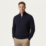 The Crestfield Quarter Zip Sweater – Men's 100% Soft Luxury Wool Knit Sweater