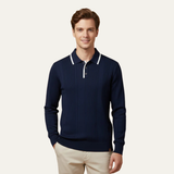 Men’s Ribbed Knit Polo Sweater