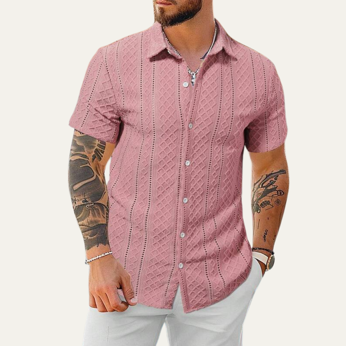 The Timberlake Ridge Men’s Casual Textured Button Up Shirt