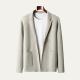 The Salerno Men’s Casual Knit Open Front Wool Blazer Cardigan