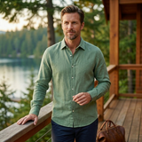 The Glenpark Ridge Men’s Linen Casual Button Up Shirt
