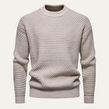 The Caprera Men’s Classic Knitted Crew Neck Textured Sweater