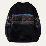 The Carloforte Men’s Knitted Winter Warm Sweater with Nordic Pattern