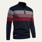 The Terracina Men’s Patchwork Zip Mock Neck Sweater