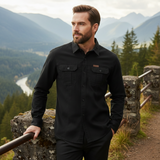 The Cedarfield Men’s Solid Color Multi Pocket Soft Cargo Shirt