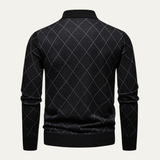 The Novara Men’s Smart Casual Half Zip Knit Sweater – Black