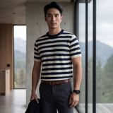 The Porto Cesareo Men’s Striped Cashmere Knit T Shirt