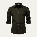 The Lucca Alta Men’s Cotton Business Casual Corduroy Shirt
