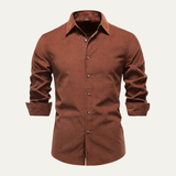 The Lucca Alta Men’s Cotton Business Casual Corduroy Shirt
