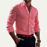 The Piacenza Men’s Casual Button-Down Printed Striped Shirt