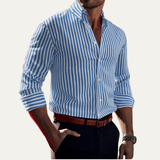 The Piacenza Men’s Casual Button-Down Printed Striped Shirt