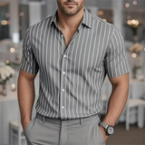 The Franciacorta Men’s Striped Casual Breathable Summer Shirt