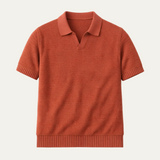 The Como Centro Men’s Luxury Knitted V Neck Breathable Polo Shirt
