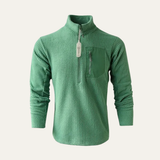 The Positano Men’s Textured Fleece Half Zip Sweater with Zip Chest Pocket