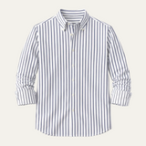 The Varenna Lago Men’s Retro Button Down Striped Dress Shirt