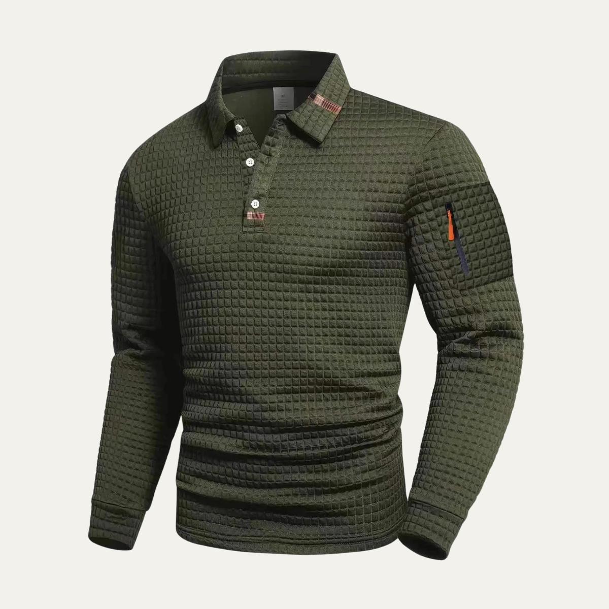 The Veneto Men’s Textured Winter Casual Sweater with Zip Sleeve Pocket