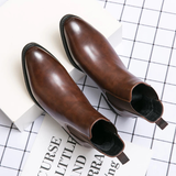 The Manduria Men’s Elegant Polished Classic Leather Ankle Dress Boots